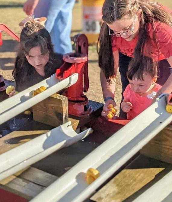 Duck races on the playground