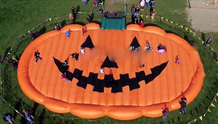 Giant pumpkin inflatable bouncer